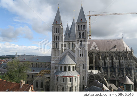 World Heritage "Tournay's Notre Dame Cathedral" taken from Belgium's oldest bell tower 60966146