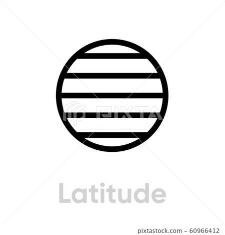 Latitude from east to west Parallels icon 60966412