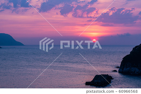 Sunset and the Sea of Japan from Kasumi / Yunagi Hill 60966568