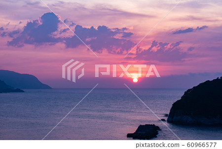 Sunset and the Sea of Japan from Kasumi / Yunagi Hill 60966577