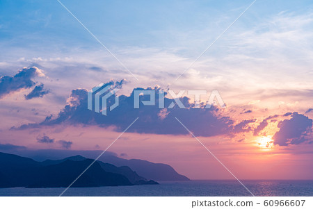 Sunset and the Sea of Japan from Kasumi / Yunagi Hill Sunset and the Sea of Japan from Kasumi / Yunagi Hill 60966607