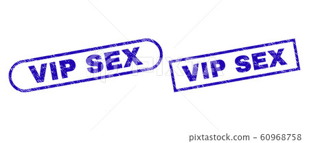 VIP SEX Blue Rectangle Stamp with Distress Texture VIP SEX Blue Rectangle Stamp with Distress Texture 60968758