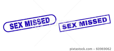 SEX MISSED Blue Rectangle Seal with Unclean Style SEX MISSED Blue Rectangle Seal with Unclean Style 60969062