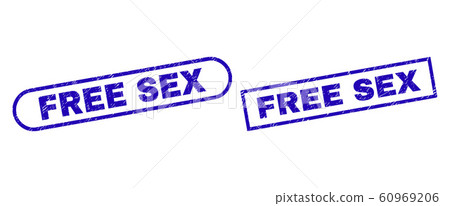 FREE SEX Blue Rectangle Watermark with Corroded Style 60969206