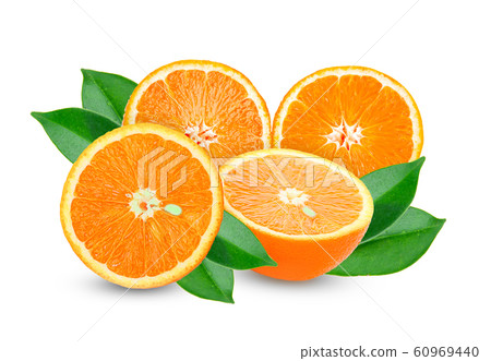 orange slice isolated on white background 60969440