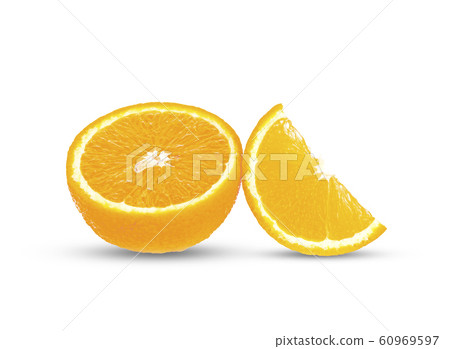 Orange fruit. Orang slice isolate on white 60969597