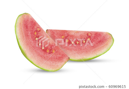 Pink guava isolated on white background 60969615