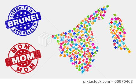 Bundle Brunei Map and Distress Assembled and Mom Watermarks 60970468
