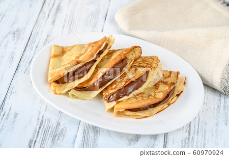 Crepes with chocolate cream Crepes with chocolate cream 60970924