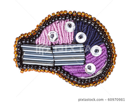 embroidered brooch decorated by bugles and spangle embroidered brooch decorated by bugles and spangle 60970981