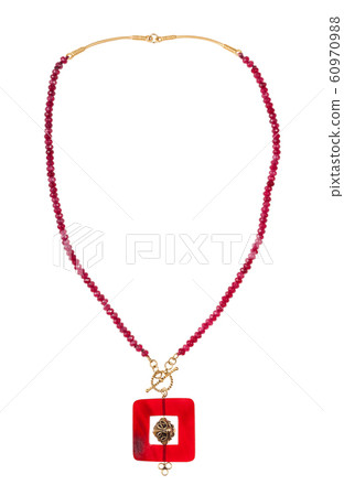 handmade necklace from agate beads with pendant handmade necklace from agate beads with pendant 60970988