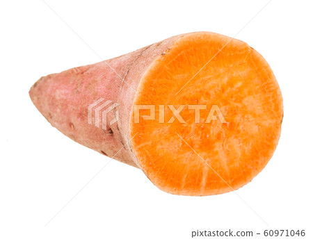 sliced tuber of sweet potato (batata) isolated sliced tuber of sweet potato (batata) isolated 60971046