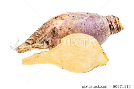 sliced and whole of fresh rutabaga root isolated sliced and whole of fresh rutabaga root isolated 60971113
