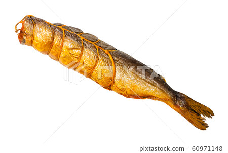 headless hot-smoked salmon fish isolated headless hot-smoked salmon fish isolated 60971148