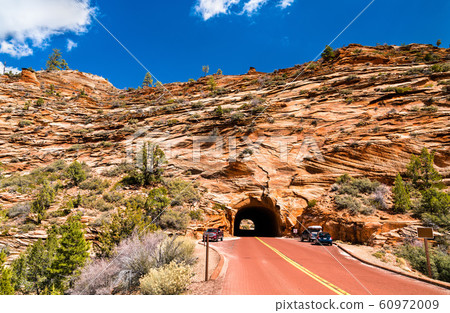 Tunnel through the rocks at Zion National Park 60972009