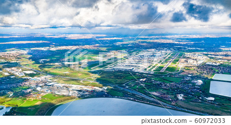 Aerial view of Heathrow Airport in London, UK Aerial view of Heathrow Airport in London, UK 60972033