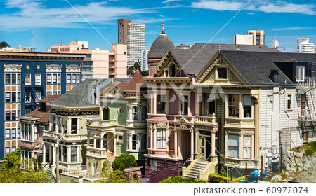 Painted Ladies near Alamo Square in San Francisco, 60972074