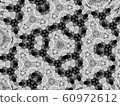 Abstract decorative background illustration kaleidoscope. Black and white Repeatable background texture. Modern design pattern 60972612