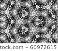 Abstract decorative background illustration kaleidoscope. Black and white Repeatable background texture. Modern design pattern 60972615