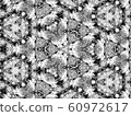 Abstract decorative background illustration kaleidoscope. Black and white Repeatable background texture. Modern design pattern 60972617