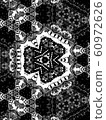Abstract decorative background illustration kaleidoscope. Black and white Repeatable background texture. Modern design pattern 60972626