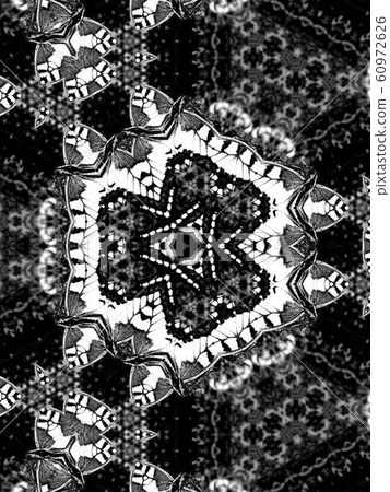 Abstract decorative background illustration kaleidoscope. Black and white Repeatable background texture. Modern design pattern 60972626
