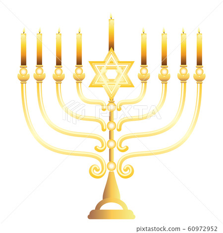 Gold menorah with candles 60972952