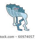 Angry cartoon blue monster. Cute illustration for prints on baby clothes. 60974057