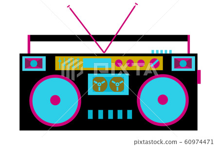 Colorful, bright, retro audio tape recorder. The Colorful, bright, retro audio tape recorder. The 60974471
