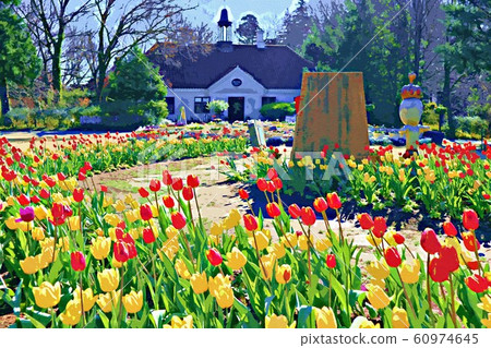 千葉縣船橋市船橋安徒生公園的冰鬱金香和童話大廳（12月） 60974645