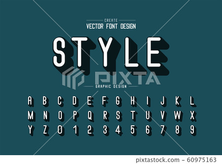 Shadow font and alphabet vector, Letter style typeface and number design, Graphic text on background Shadow font and alphabet vector, Letter style typeface and number design, Graphic text on background 60975163