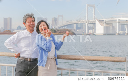 Odaiba Seagull and married couple Rainbow Bridge 2020 Olympic venue Odaiba Seagull and married couple Rainbow Bridge 2020 Olympic venue 60976211