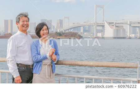 Odaiba Seagull and married couple Rainbow Bridge 2020 Olympic venue Odaiba Seagull and married couple Rainbow Bridge 2020 Olympic venue 60976222