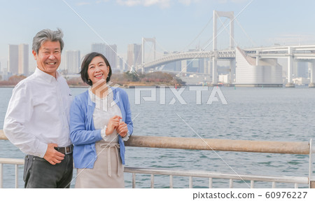 Odaiba Seagull and married couple Rainbow Bridge 2020 Olympic venue Odaiba Seagull and married couple Rainbow Bridge 2020 Olympic venue 60976227