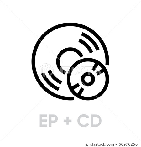 Vinyl EP plus CD records icon 60976250