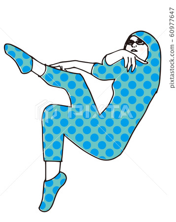 A girl with a strange pose like tights 60977647