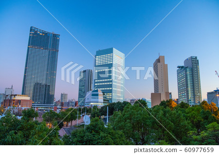 日本的橫濱城市景觀，可俯瞰橫濱市政廳和Tawaman 60977659