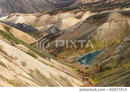 Landmannalaugar Colorful mountains on the Laugavegur hiking trail. Iceland. The combination of 60977914