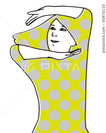 一個女孩在一個緊身姿勢 一個女孩在一個緊身姿勢 60978110