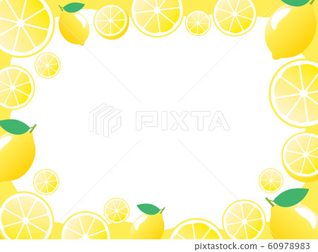 Yellow lemon frame illustration - Stock Illustration [60978983] - PIXTA