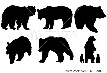 Animal silhouette wild bear Animal silhouette wild bear 60979079