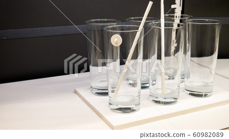A set of transparent glassware with tubes. A set of transparent glassware with tubes. 60982089