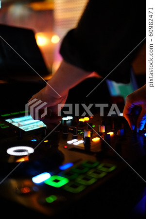 DJ mixing close-up 60982471