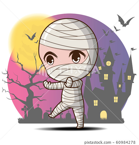 Cute Mummy cartoon Halloween Character