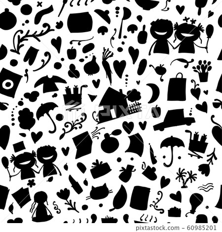 Lifestyle background, current affair. Seamless pattern for your design 60985201