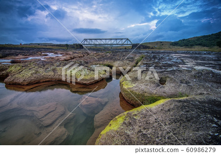 Dainthlen Bridge, beautiful Bridge over stream, Meghalaya, India 60986279