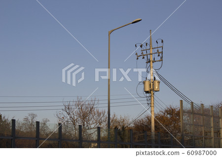 Street light and telephone pole Street light and telephone pole 60987000