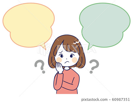 Speech bubble / female (question) 60987351
