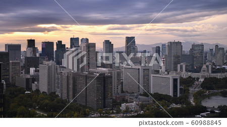 Tokyo cityscape in Japan overlooking Kasumigaseki's government office (Mt. Fuji in the back) Tokyo cityscape in Japan overlooking Kasumigaseki's government office (Mt. Fuji in the back) 60988845