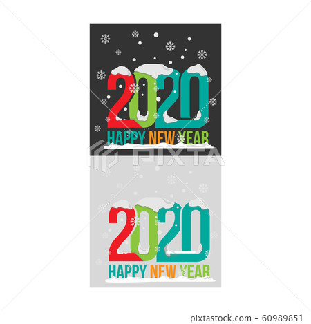2020 happy new year with winter snowy theme on 2020 happy new year with winter snowy theme on 60989851